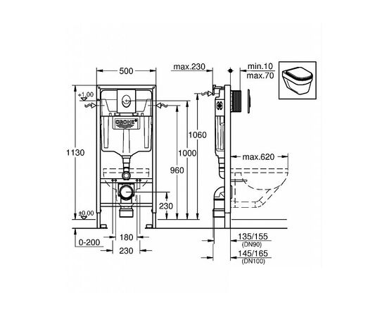 Инсталляция для подвесного унитаза grohe 38750001 в Актобе фото № 2