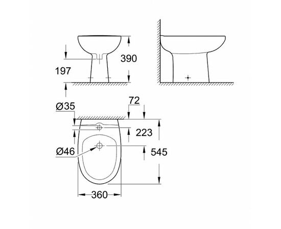 Биде grohe bau ceramic 39432000 в Актобе фото № 3