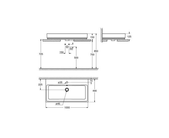 Накладная раковина grohe euro cube 3947500h 100см в Актобе фото № 3