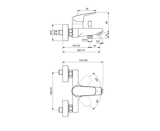 смеситель для ванны ideal standard ceraflex b1721aa в Актобе фото № 2