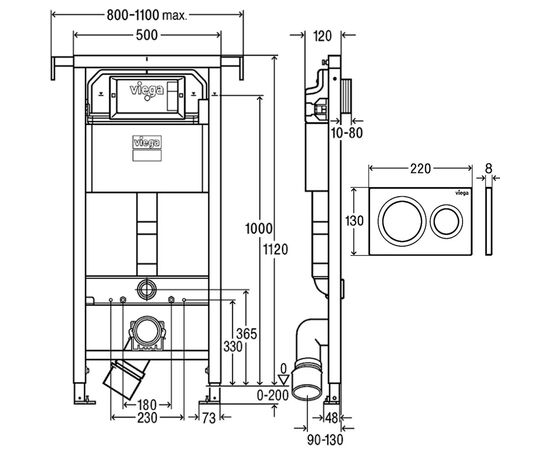 Инсталляция 3в1 viega prevista dry 792855, visign for style 20,1120мм 8524.13 в Актобе фото № 2