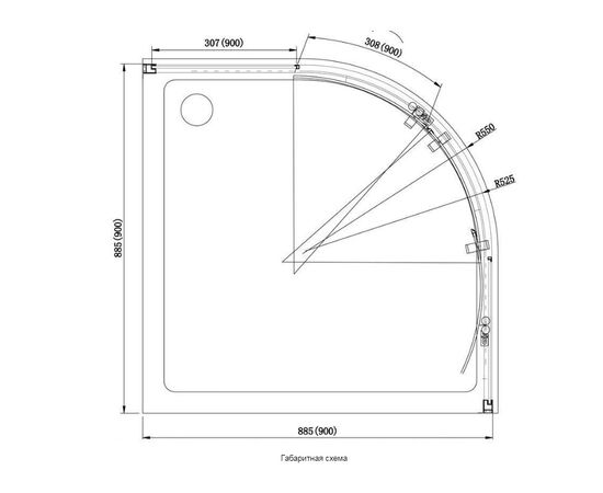 Душевой уголок aquanet 90x90 alfa naa2142 в Актобе фото № 4