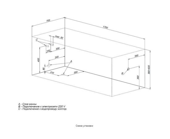 Ванна акриловая aquanet roma 170x70 с каркасом в Актобе фото № 4