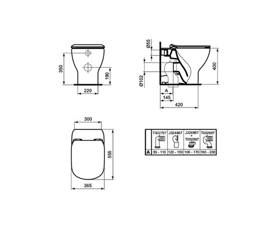 унитаз приставной ideal standard tesi aquablade t007701 (комплект) в Актобе фото № 3