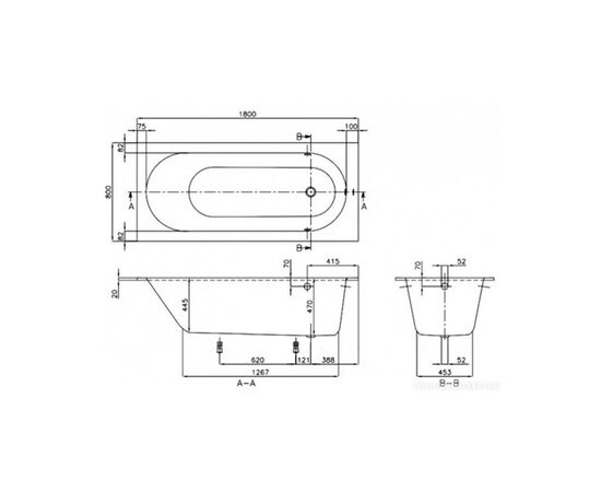 Ванна квариловая villeroy&boch oberon ubq180obe2v-01 180x80  с ножками в Актобе фото № 2