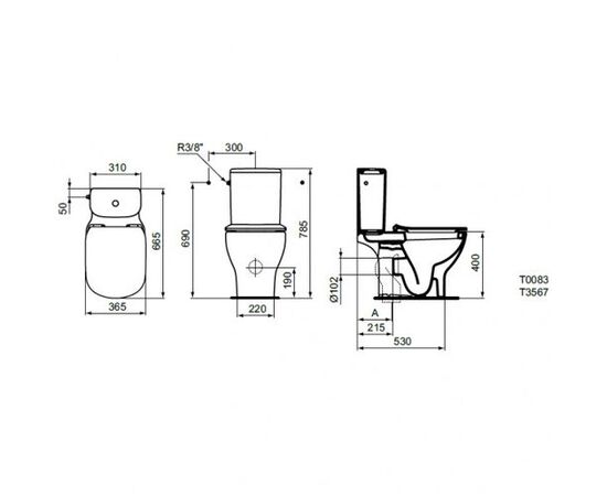 унитаз напольный ideal standard tesi t008301 с микролифтом (комплект) в Актобе фото № 2