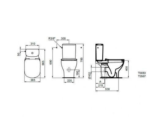 унитаз напольный ideal standard tesi t008301 (комплект) в Актобе фото № 3