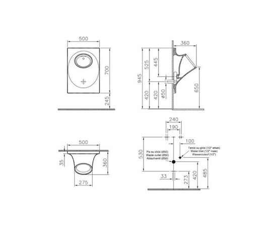 Писсуар vitra istanbul 4517b003-5300 220b в Актобе фото № 3