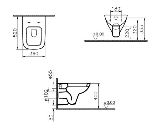 унитаз подвесной vitra s20 5507b003-0101 со стандартной крышкой в Актобе фото № 4