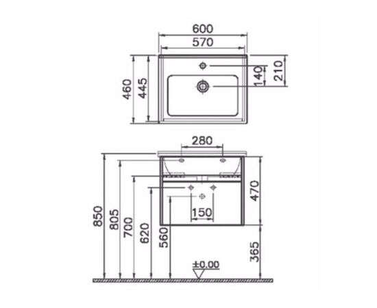 тумба с раковиной vitra s50 56066 в Актобе фото № 2