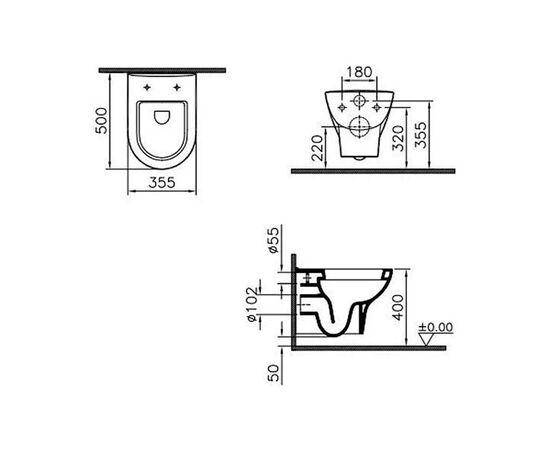 унитаз подвесной vitra zentrum 5785b003-0075 (комплект) в Актобе фото № 3