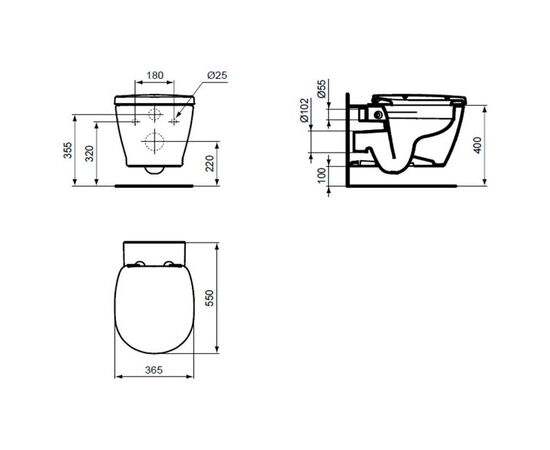 унитаз подвесной ideal standard connect e814901 rimless. тонкая крышка с микролифтом (комплект) в Актобе фото № 2