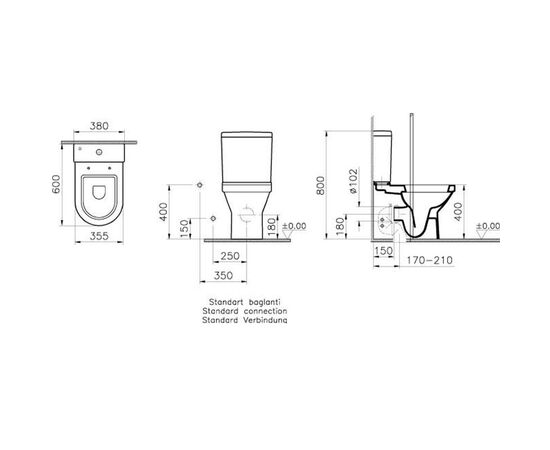 унитаз напольный vitra s50 9798b003-7201 с микролифтом в Актобе фото № 3