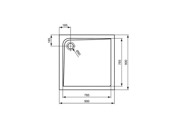 Поддон для душа ideal standard ultra flat k517301 90х90 (а) в Актобе фото № 3