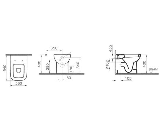 унитаз приставной vitra s20 5520b003-0075 в Актобе фото № 3