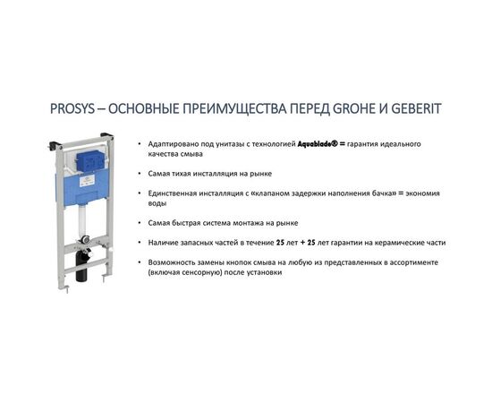 Инсталляция для унитаза ideal standard prosys frame 120 m r020467 в Актобе фото № 3