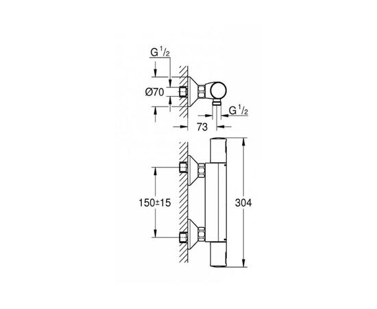 смеситель термостат grohe precision start 34594000 для душа, хром в Актобе фото № 2