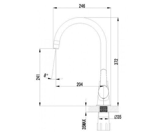 Lm3255c атлантисс смеситель для кухни с высоким поворотным изливом, хром в Актобе фото № 2