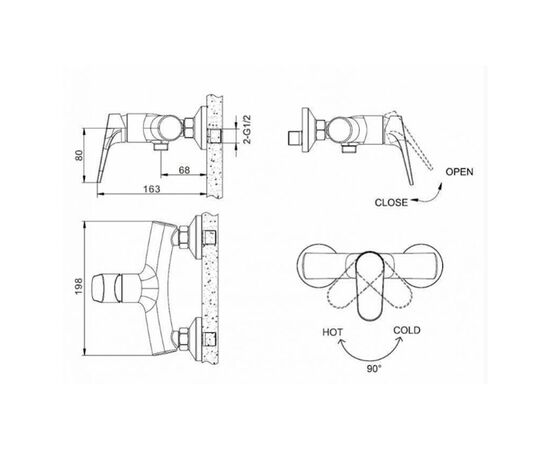 Cмеситель для душа bravat eler f9191238cp-01-rus в Актобе фото № 2