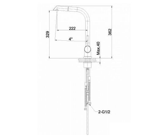 Lm5075s expert смеситель для кухни с вытяжным изливом, сталь в Актобе фото № 2