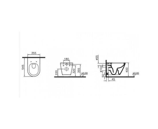 унитаз подвесной vitra integra 7041b003-0075 54см rim-ex. тонкая крышка с микролифтом в Актобе фото № 3