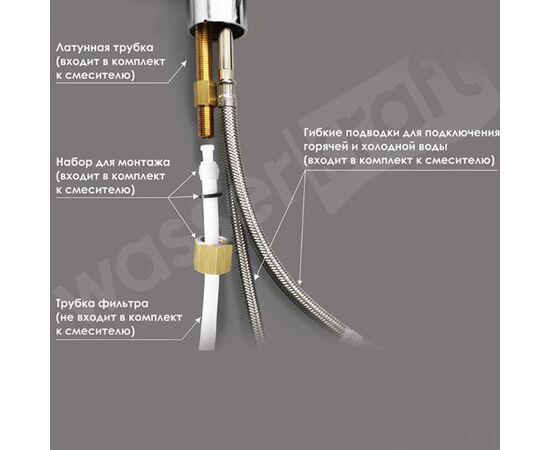 смеситель для кухни а8027 wasserkraft под фильтр в Актобе фото № 2