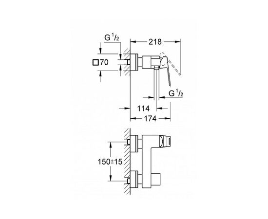 смеситель для душа grohe eurocube ohm 23145000 в Актобе фото № 2