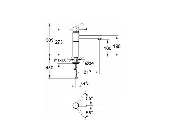 31124002 grohe eurostyle cosmopolitan ohm смеситель однозахватный для мойки в Актобе фото № 2