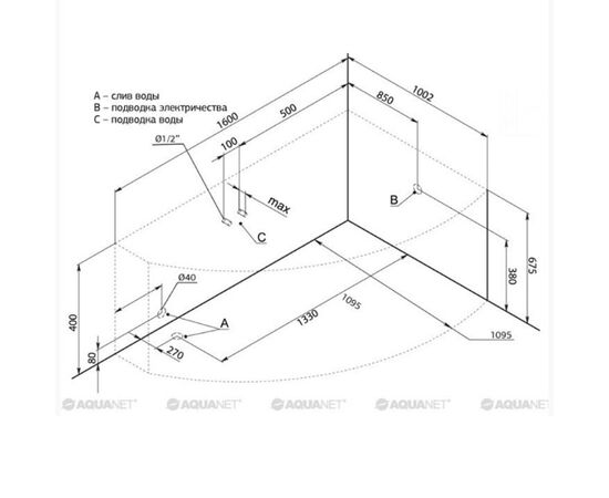 Ванна акриловая aquanet 160x100 jamaica l  с каркасом в Актобе фото № 6