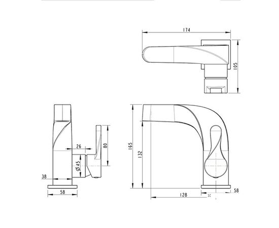 смеситель для раковины f174108c wave bravat в Актобе фото № 3