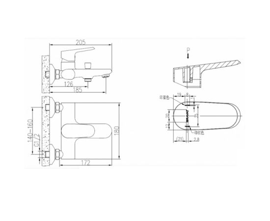 смеситель для ванны с коротким изливом f6105161с-01 pure в Актобе фото № 2