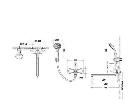 F6135193cp-lb rus simple cмеситель для ванны в Актобе фото № 3