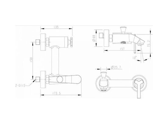 F673107c-01 waterfall смеситель для ванны с коротким изливом (без аксессуаров) в Актобе фото № 3