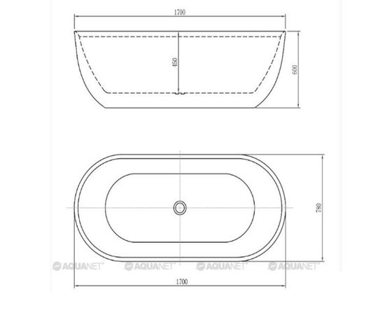 Отдельностоящая ванна aquanet delight 170x78 в Актобе фото № 5