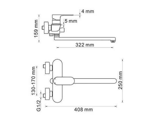 смеситель dinkel 5802l для ванны с длинным поворотным изливом 350мм, хром, wasserkraft в Актобе фото № 4