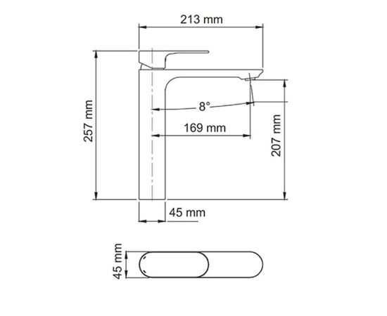 смеситель для раковины dinkel 5803h, хром, wasserkraft в Актобе фото № 3