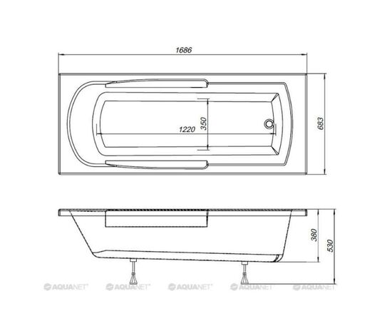 Ванна акриловая aquanet 170x70 extra с каркасом в Актобе фото № 4