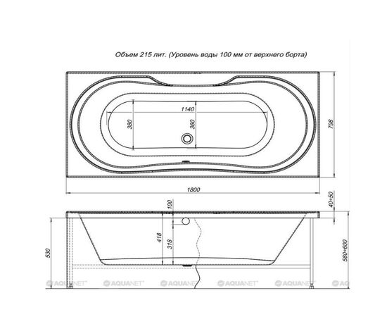 Ванна акриловая aquanet valencia 180*80 с каркасом в Актобе фото № 4