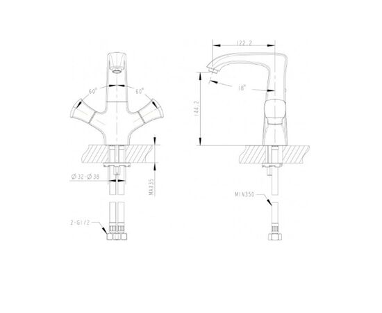 смеситель для раковины f178112c whirlpool bravat в Актобе фото № 2