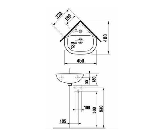 раковина угловая jika olimp 8166120001041 мини 45х46 в Актобе фото № 2