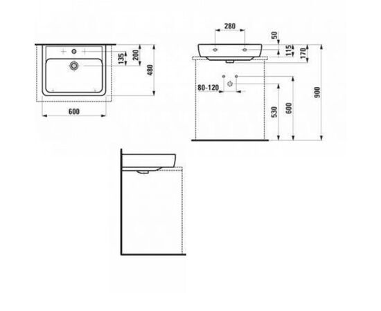 раковина накладная laufen pro 8179520001041 60см в Актобе фото № 4