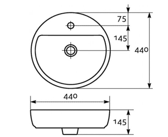 раковина накладная cersanit caspia 44 ring в Актобе фото № 4