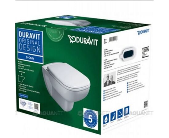 унитаз  подвесной d-code сиденье soft close (duravit) (198481) в Актобе фото № 3