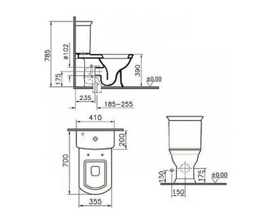 унитаз напольный vitra serenada 9722b003-7204 в Актобе фото № 4