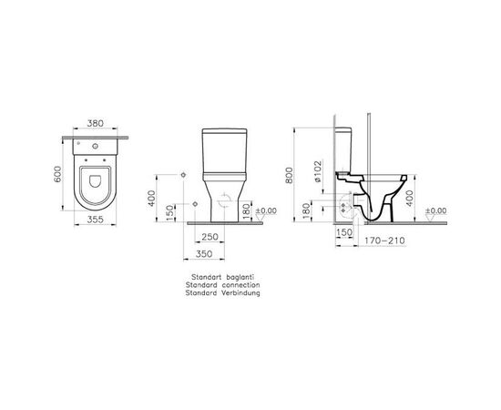 унитаз напольный vitra s50 9798b003-7200 в Актобе фото № 3