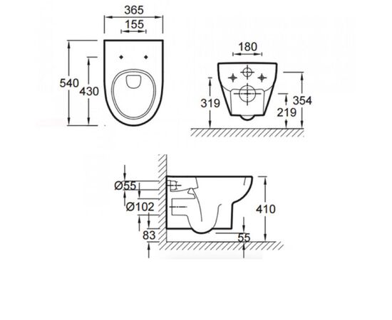 унитаз подвесной jacob delafon odeon up e4570-00  безободковый в Актобе фото № 5