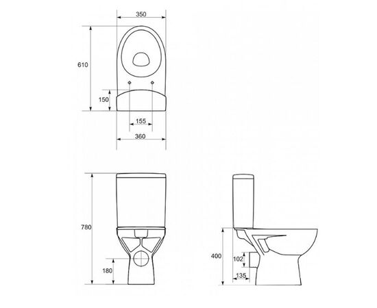 унитаз напольный компакт безободковый : parva new clean on 011 3/6,с кр.дюр.lift,easy-off в Актобе фото № 3