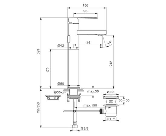 смеситель для раковины idealsmart b0460aa в Актобе фото № 2