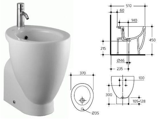 Биде ideal standard small+ w807401 в Актобе фото № 3