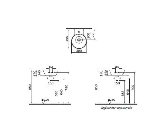 раковина накладная vitra geo 7422в003-0016  38см в Актобе фото № 2